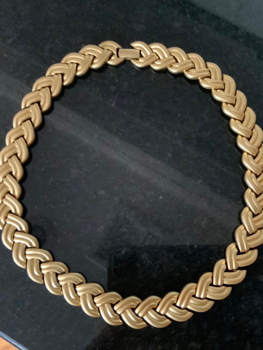 Herringbone costume jewelry necklace